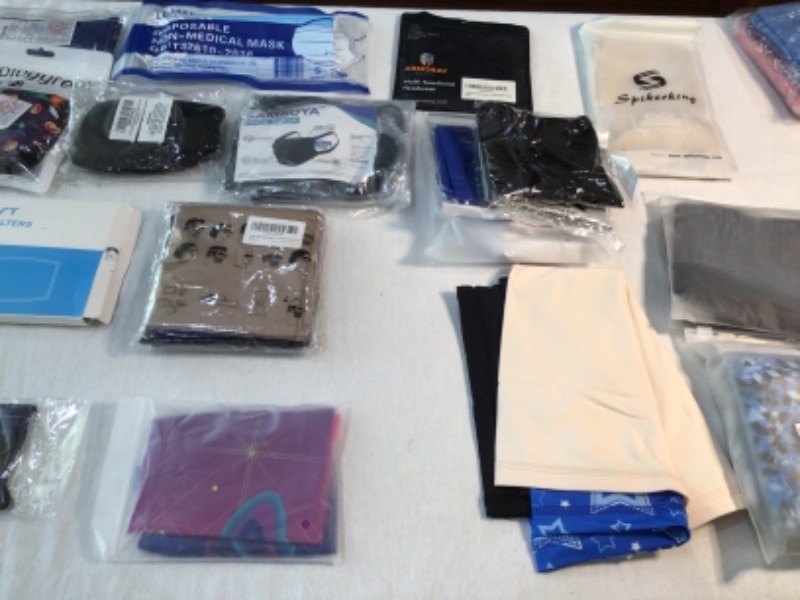 Photo 4 of Bundle of Assorted Face Masks and Neck Gaiters/Face Coverings-See photos