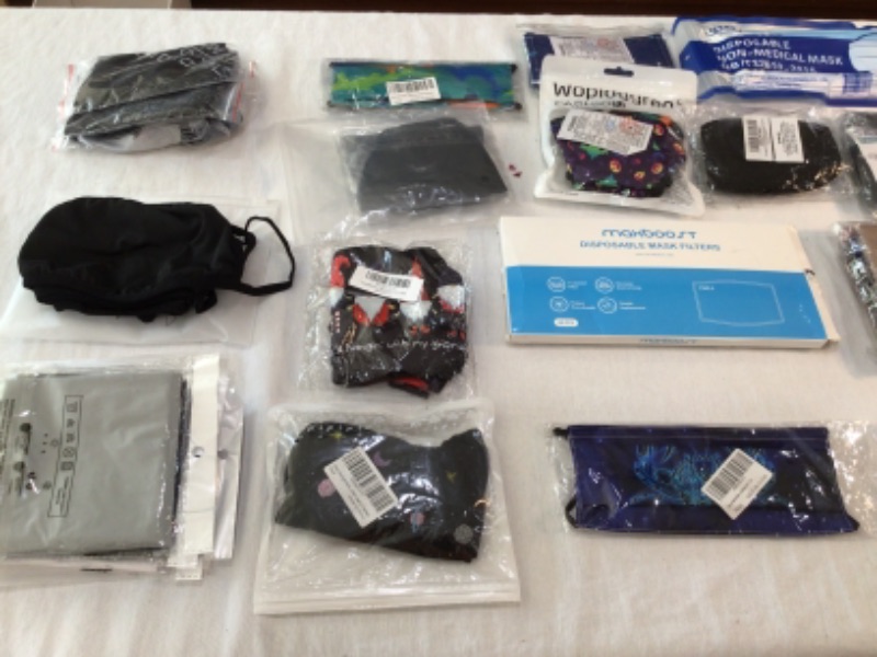 Photo 2 of Bundle of Assorted Face Masks and Neck Gaiters/Face Coverings-See photos