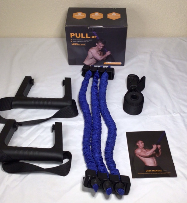 Photo 3 of amorus Pull up Assist Band System, Premium Powerlifting Assistance Band with ABS Handles, Chin Up Stretch Resistance Bands to Improve Arm, Shoulders and Chest Strength