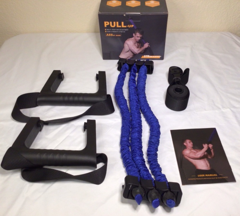 Photo 3 of amorus Pull up Assist Band System, Premium Powerlifting Assistance Band with ABS Handles, Chin Up Stretch Resistance Bands to Improve Arm, Shoulders and Chest Strength