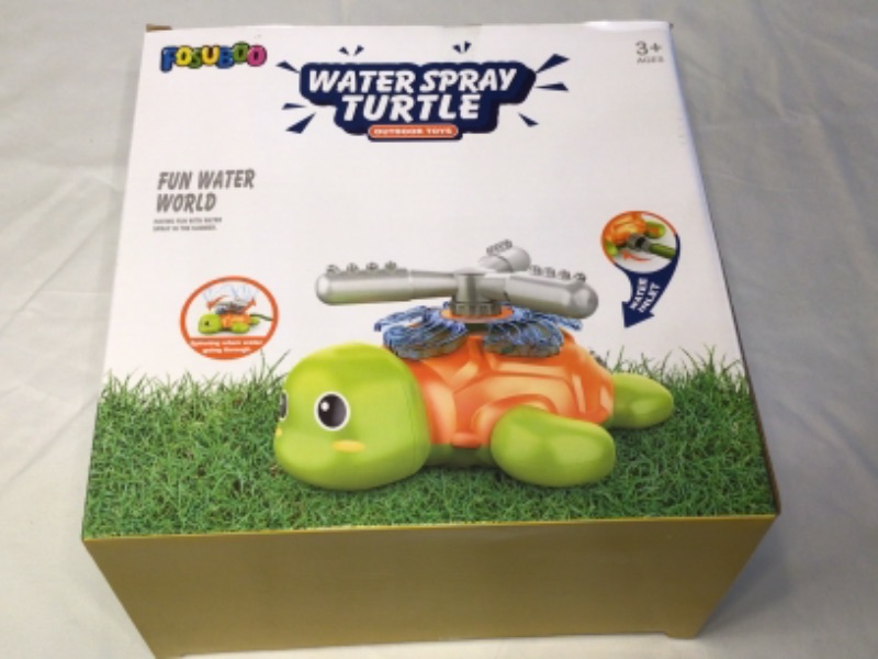 Photo 2 of Outdoor Water Spray Sprinkler for Kids and Toddlers, Backyard Spinning Turtle Sprinkler Toy, Outdoor Games Water Spray Toys, Fun Backyard Fountain Play Toys for 2 -12-Year-Old Boys & Girls