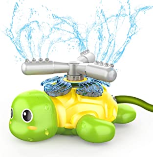 Photo 1 of Outdoor Water Spray Sprinkler for Kids and Toddlers, Backyard Spinning Turtle Sprinkler Toy, Outdoor Games Water Spray Toys, Fun Backyard Fountain Play Toys for 2 -12-Year-Old Boys & Girls