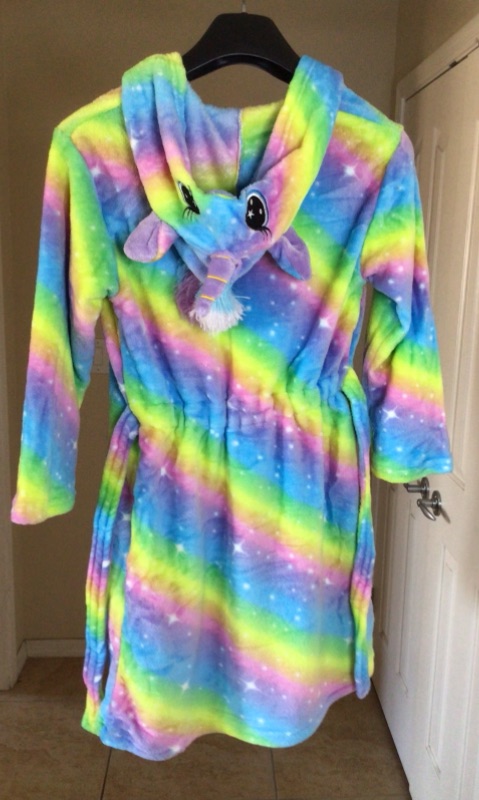 Photo 3 of Doctor Unicorn Soft Unicorn Hooded Bathrobe for Girls Gifts Size 10-11 Years 