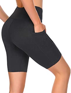Photo 1 of COOrun Women Athletic Shorts High Waist Yoga Shorts Workout Running Compression Exercise Shorts Side Pockets
Color Black Size Medium 
