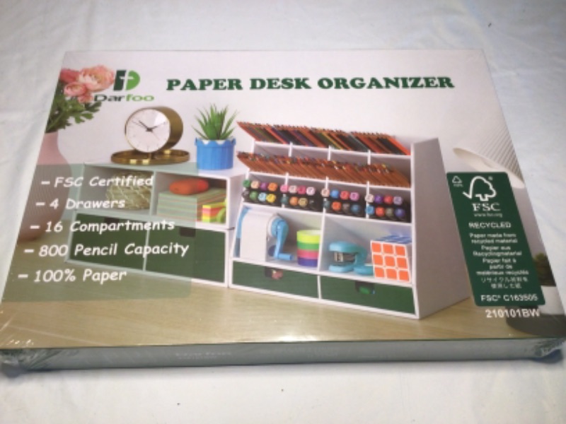 Photo 1 of Desk Organizer by Darfoo. Material is Heavy Duty Paper. 4 Drawers, 16 Compartments, 800 Pencil Capacity, 100% Paper