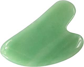 Photo 1 of 2 Pack-Gua Sha Facial Tool, Natural Jade Stone Guasha Board for SPA Acupuncture Therapy Trigger Point Treatment, Gua Sha Scraping Massage Tool (Green)