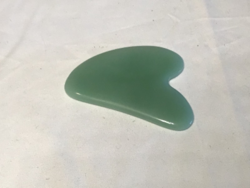 Photo 2 of 2 Pack-Gua Sha Facial Tool, Natural Jade Stone Guasha Board for SPA Acupuncture Therapy Trigger Point Treatment, Gua Sha Scraping Massage Tool (Green)