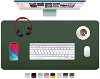 Photo 1 of Desk Pad, Desk Mat, Mouse Mat, XL Desk Pads Dual-Sided Green/Navy Blue, 31.5" x 15.7" + 8"x11" PU Leather Mouse Pad 2 Pack Waterproof, Mouse Pad for Laptop, Home Office Table Protector Blotter Gifts