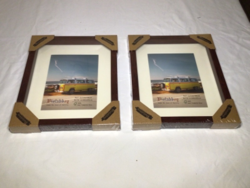 Photo 2 of Violabbey 8x10 Picture Frames Brown Set of 2, Photo Frame 5 by 7 Inch with Mat or 8x10 Inch without Mat, Wall or Tabletop Display, Semi Tempered Glass