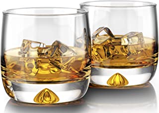 Photo 1 of 2 Boxes-MOFADO Crystal Whiskey Glasses - Trendy/Curved - 11oz (Set of 2) - Hand Blown Crystal in a Gift Box - Perfect for Scotch, Bourbon, Manhattans, Old Fashioned Cocktails- 4 Glasses Total
