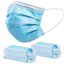 Photo 2 of 200 PCS Blue Adult Disposable Face Masks with Nose Clip 3 Layers & Breathable