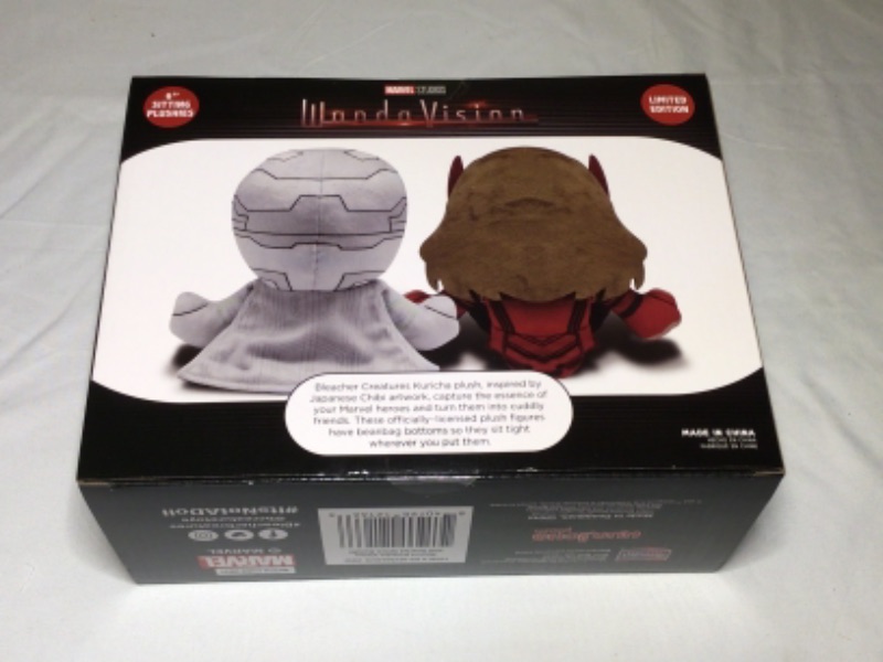 Photo 3 of WandaVision Kuricha Chibi Blush- SCARLET WITCH & VISION- 2 PACK-Limited Edition- 7880 of 10020. Box is sealed. Inspired by Japanese Chibi artwork. Beanbag Bottoms. 6" Sitting Plushies