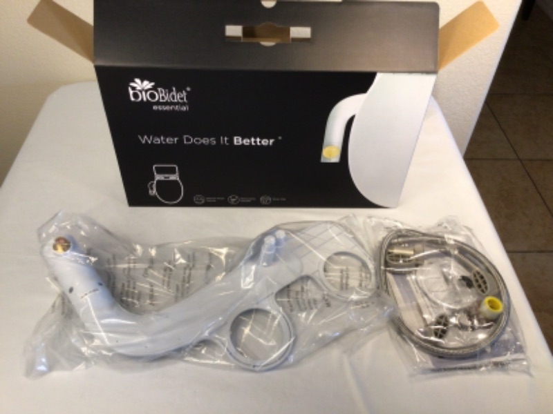 Photo 1 of Bio Bidet Essential Simple Bidet Toilet Attachment in White with Dual Nozzle, Fresh Water Spray, Non Electric, Easy to Install, Brass Inlet and Internal Valve