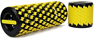 Photo 1 of XSMAX Portable Foam Roller for Physical Therapy & Exercise,Telescopic Foam Roller Medium Density Deep Tissue Massage for Muscles,Adjustable Tube for Back Stretching with Storage Bag (Yellow)
