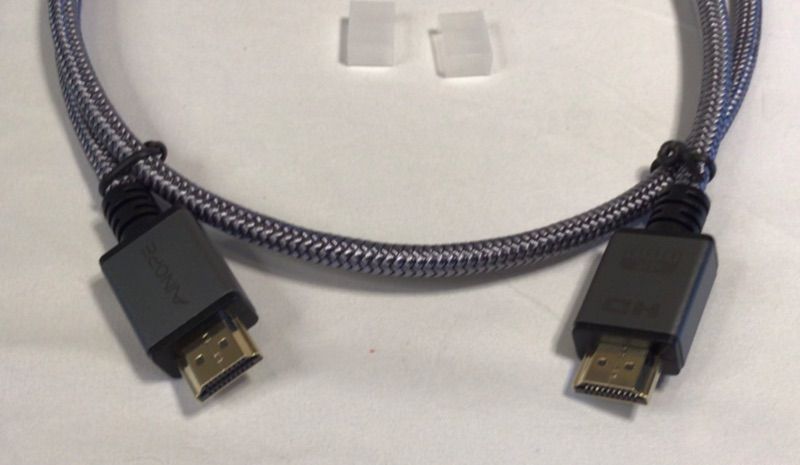 Photo 2 of 2 Pack-Ainope HDMI Pioneer Male to Male Connector Braided Cord-3.3ft-Grey