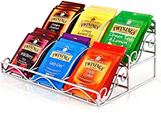 Photo 1 of 2 Pack-The Fine Living Vintage Countertop Tea Bag Organizer, Up to 60 Bags Storage, Small Metal Tea Bag Holder with 6 Compartments & 2 Wall Fixing Holes for Counter, Cabinet, Pantry, Office, Restaurant