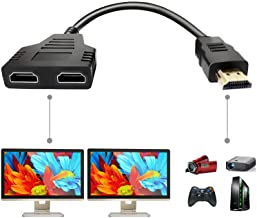 Photo 1 of HDMI Splitter Adapter Cable - HDMI Splitter 1 in 2 Out HDMI Male to Dual HDMI Female 1 to 2 Way for HDMI HD, LED, LCD, TV, Support Two The Same TVs at The Same Time