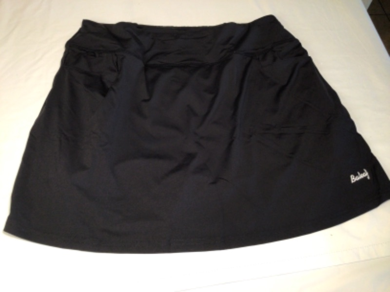 Photo 2 of BALEAF Women's High Waisted Tennis Skirts Pleated Golf Skorts Skirts with Ball Pockets-Black-Size 2XL