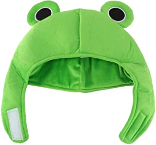 Photo 1 of Amosfun Cute Plush Frog hat Scarf Cap Ears Winter ski hat Full Headgear Novelty Party Dress up Cosplay Costume Green