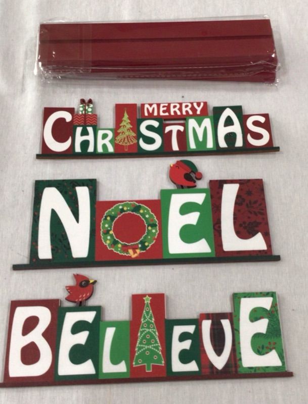 Photo 2 of Christmas Table Decorations?3 Pack Merry Christmas Believe Noel Display Decorations Holidays Centerpiece for Dinner Party Coffee Table 