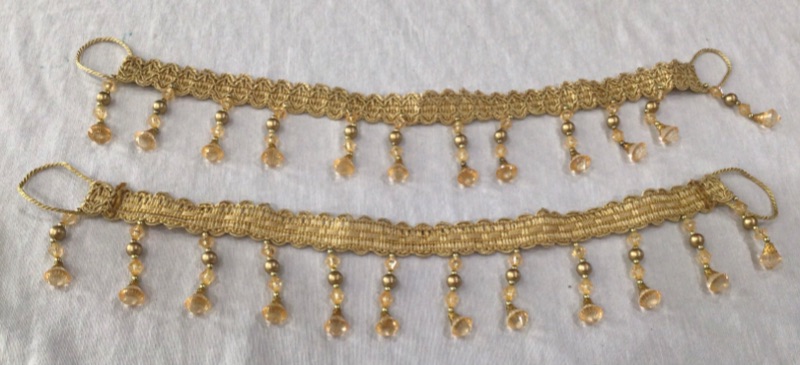 Photo 1 of Golden Curtain Tiebacks- Braided Beads-2 Packages- 4 Tiebacks Total