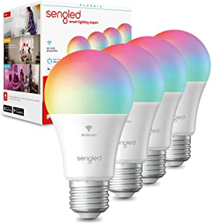 Photo 1 of Sengled Smart Bulb, WiFi Light Bulbs, Color Changing Light Bulb, Smart Light Bulbs that Work with Alexa & Google Assistant, A19 RGB Alexa Light Bulb No Hub Required, 60W Equivalent 800LM CRI>90, 4Pack