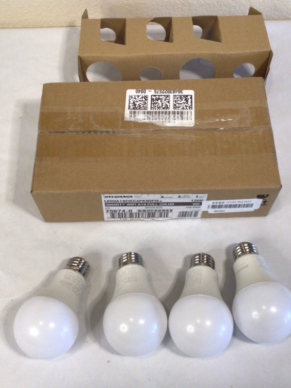 Photo 1 of Sylvania 4 Pack LED A19 Wifi Bulbs