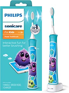 Photo 1 of Philips Sonicare for Kids Bluetooth Connected Rechargeable Electric Toothbrush, Interactive for Better Brushing, Aqua