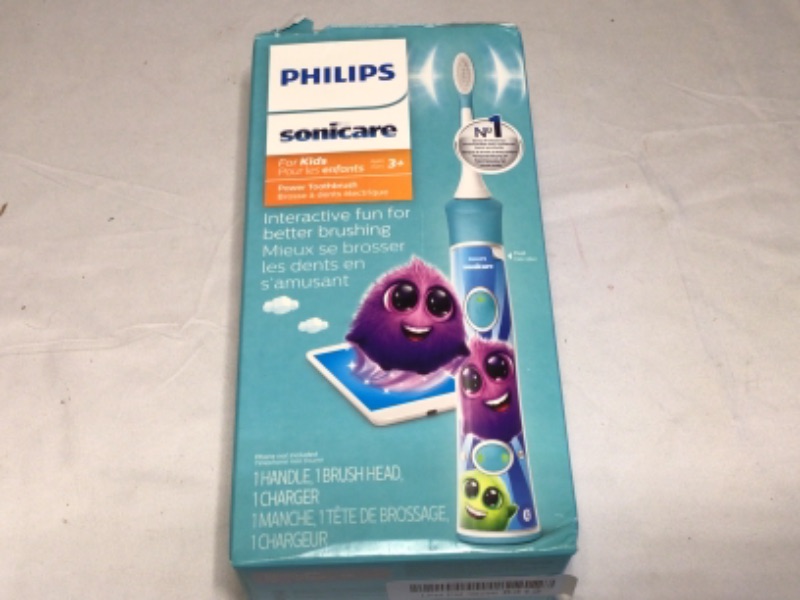 Photo 2 of Philips Sonicare for Kids Bluetooth Connected Rechargeable Electric Toothbrush, Interactive for Better Brushing, Aqua