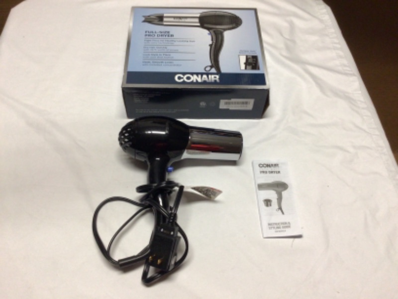 Photo 2 of Conair 1875 Watt Full Size Pro Hair Dryer with Ionic Conditioning , Black / Chrome, 1 Count