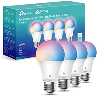 Photo 3 of Kasa Smart Light Bulbs, Full Color Changing Dimmable Smart WiFi Bulbs Compatible with Alexa and Google Home, A19, 9W 800 Lumens,2.4Ghz only, 60 Watt Equivalent-No Hub Required, 4-Pack, multicolor (KL125P4)