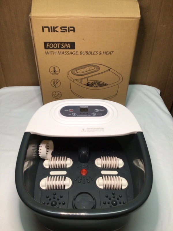 Photo 2 of Foot Spa Bath Massager with Heat, Bubbles, Vibration and Red Light,4 Massage Roller Pedicure Foot Spa Tub for Feet Stress Relief,Foot Soaker with Mini Acupressure Massage Points&Temperature Control