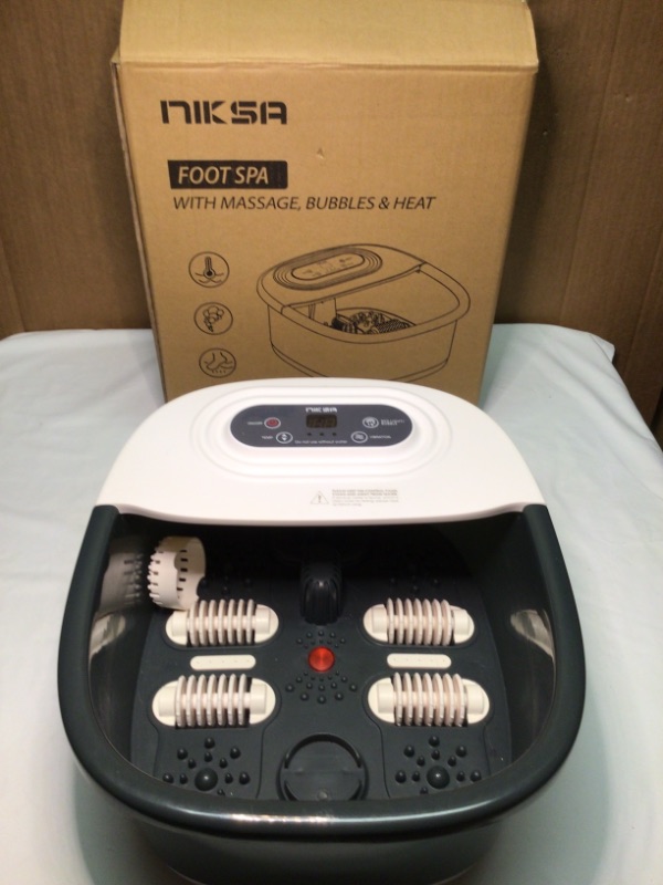 Photo 1 of Foot Spa Bath Massager with Heat, Bubbles, Vibration and Red Light,4 Massage Roller Pedicure Foot Spa Tub for Feet Stress Relief,Foot Soaker with Mini Acupressure Massage Points&Temperature Control