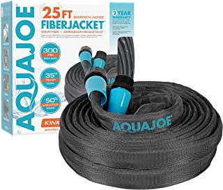 Photo 1 of Aqua Joe AJFJH25B 25-Foot 1/2-Inch Ultra-Flexible Fiberjacket, 300 PSI Burst Rated, Kink Free Garden Hose