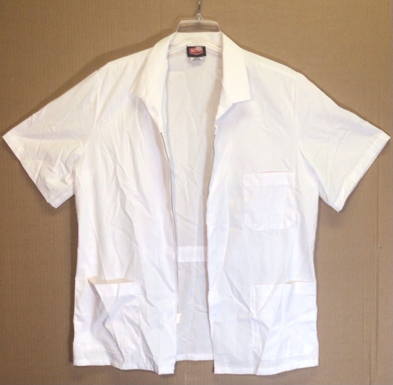 Photo 2 of Red Kap Men's Zip Front Smock-White- Size Medium