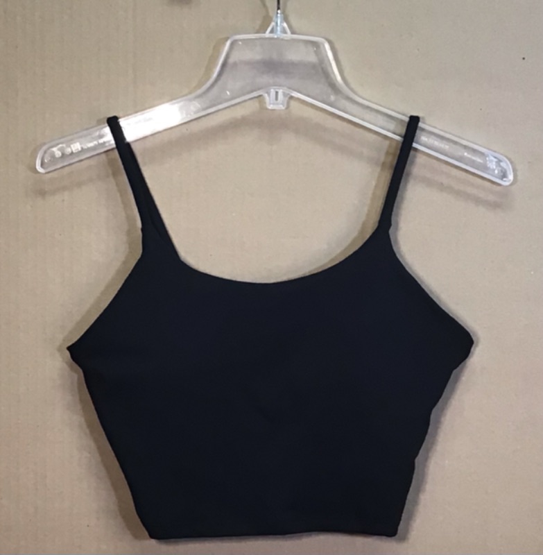 Photo 2 of Women's XLarge Clothes- 2 Items- 1) Hanes V Neck Black Short Sleeve TShirt- 2) Padded Sports Bra-Black. Both are XLarge