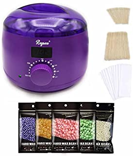 Photo 1 of Rayson Wax Warmer Purple LCD Hair Removal Waxing Kit with 5 Bags Hard Wax Beans, Wax Applicator Sticks & Wax Strips for Soft Wax. Painless self Home Waxing for women, Men, Bikini,& Armpit