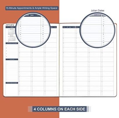 Photo 3 of 2021-2022 Weekly Appointment Book & Planner -July 2021-June 2022 Daily Hourly Planner 8.4" x 11.1", 15-Minute Interval, Flexible Soft Cover, Elastic Closure, Inner Pocket