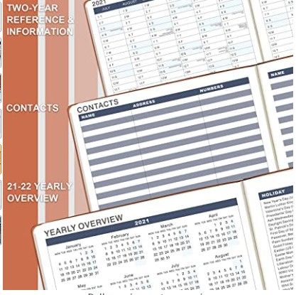Photo 2 of 2021-2022 Weekly Appointment Book & Planner -July 2021-June 2022 Daily Hourly Planner 8.4" x 11.1", 15-Minute Interval, Flexible Soft Cover, Elastic Closure, Inner Pocket