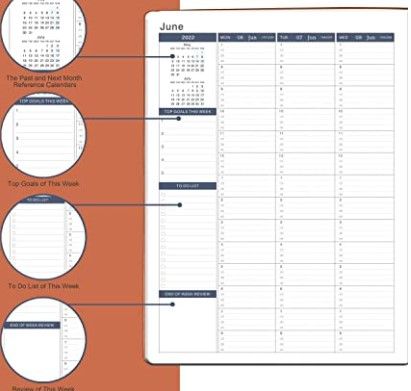 Photo 1 of 2021-2022 Weekly Appointment Book & Planner -July 2021-June 2022 Daily Hourly Planner 8.4" x 11.1", 15-Minute Interval, Flexible Soft Cover, Elastic Closure, Inner Pocket