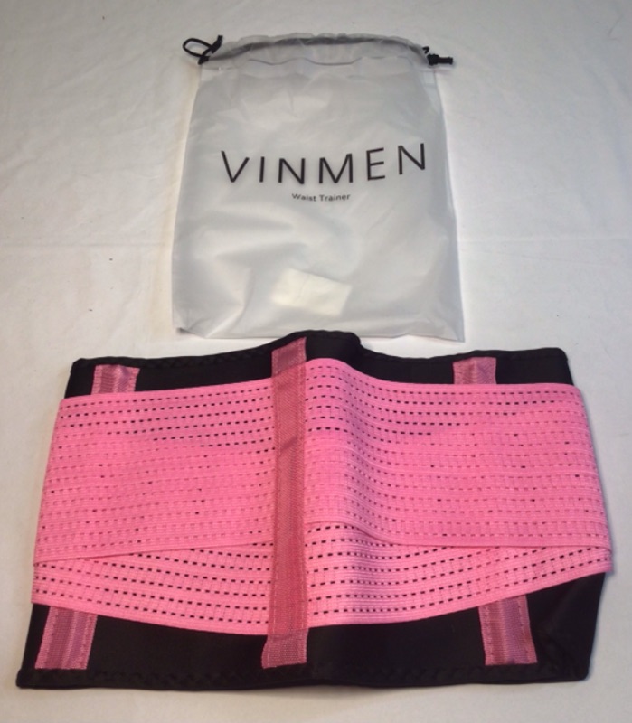 Photo 3 of Vinmen Women Waist Trainer Belt - Slimming Sauna Waist Trimmer Belly Band Sweat Sports Girdle Belt-Pink- Size Medium
