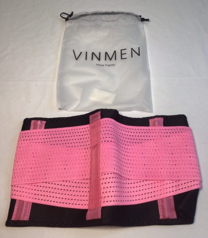 Photo 3 of Vinmen Women Waist Trainer Belt - Slimming Sauna Waist Trimmer Belly Band Sweat Sports Girdle Belt-Pink- Size Small