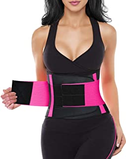 Photo 1 of Vinmen Women Waist Trainer Belt - Slimming Sauna Waist Trimmer Belly Band Sweat Sports Girdle Belt-Pink- Size Small