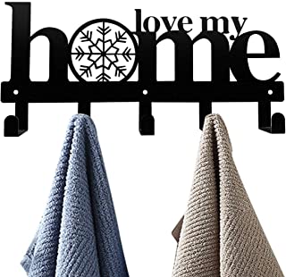 Photo 1 of 2 Pack-Bathroom Hardware Towel Hanging Rack Bath Towel Hooks Metal Holder Black Robe Hooks (1 Pcs)