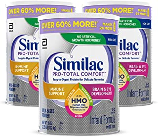 Photo 1 of 3 pack-Similac Pro-Total Comfort Non-GMO with 2'-FL HMO Infant Formula with Iron, Easy-to-Digest, Gentle Formula, for Immune Support, Baby Formula 36 Oz, Pack of 3