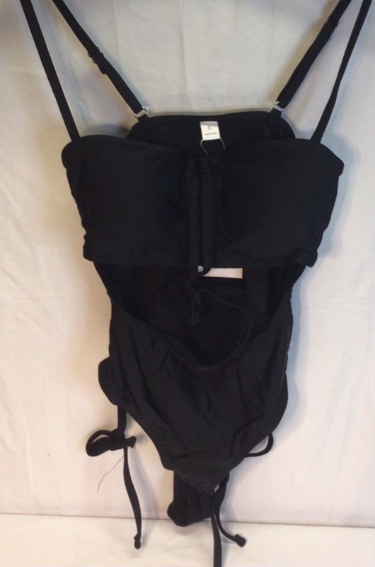 Photo 3 of SandalBay Swimwear Women's High Waisted Cheeky One-Piece Swimsuit-Black-Size Small