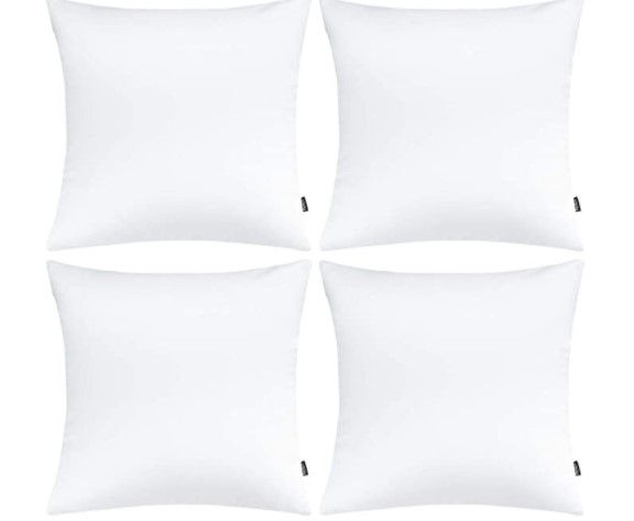 Photo 3 of 3 Packages- Faylapa 4 Pack Satin Throw Pillow Cases,White Heavy Silk Satin Decorative Pillow Covers Solid Dyed Soft Pillow Cover Home Decor,20" x 20"(Case ONLY) 4 Cases per Package- 12 Cases Total