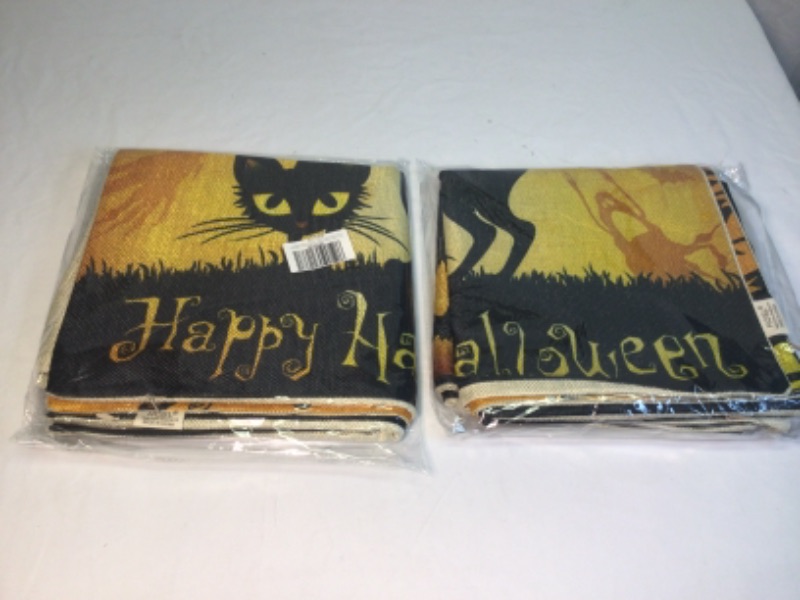 Photo 6 of 2 Packages-Each package is 4-Pack Happy Halloween Square Decorative Throw Pillow Case Cushion Cover Bat Pumpkin- HOSL PW01 