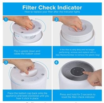 Photo 2 of Air Purifier Replacement Filter, 3-in-1 True HEPA, High-Efficiency Activated Carbon, Core 300-RF, 1 Pack, White