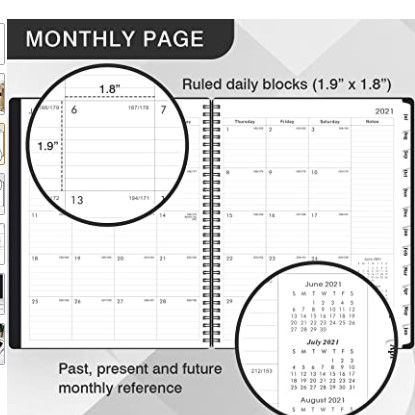 Photo 4 of 2 PACK- 2021-2022 Planner - July 2021-June 2022 Weekly & Monthly Planner with Tabs, Elastic Closure and Thick Paper, Back Pocket with 21 Notes Pages, 9" x 11"